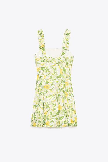 ROBE COURTE AVEC LIN IMPRIMÉ - Multicolore de Zara - Image 7