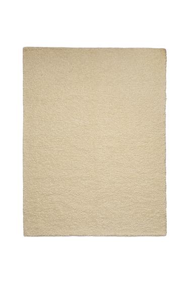 BOUCLÉ WOOL RUG - Oyster-white by Zara