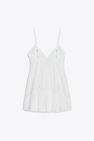 EMBROIDERED SHORT DRESS - White by Zara - Image 5