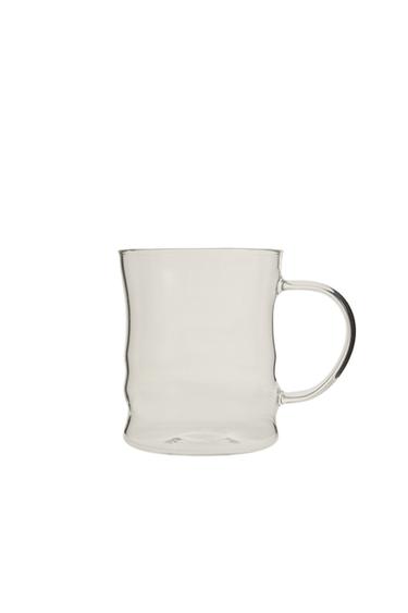 BOROSILICATE GLASS MUG WITH RAISED DESIGN - Transparent by Zara