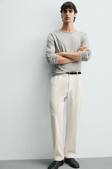 PANTALON STRAIGHT FIT CONFORT - Blanc cassé de Zara - Image 5