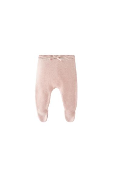 KNIT FOOTED LEGGINGS WITH TIED DETAIL
