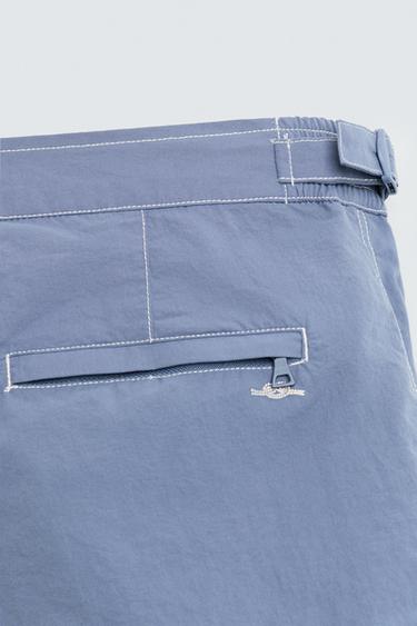 CONTRAST WASH MID-LENGTH SWIMMING TRUNKS - Blue by Zara - Image 3