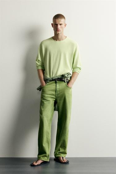 STRAIGHT-FIT-JEANS MIT WASCHUNG - Grün von Zara - Bild 0
