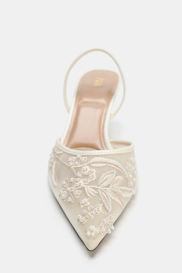 EMBROIDERED MESH SLINGBACKS - White by Zara - Image 3