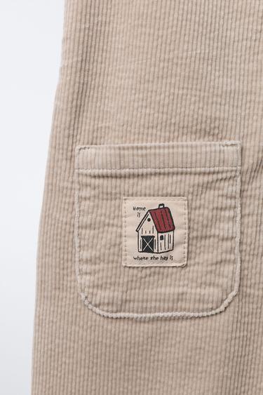 LONG CORDUROY DUNGAREES - Brown / Taupe by Zara - Image 3