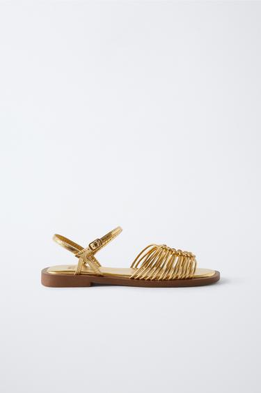 THIN STRAP SANDALS - Gold by Zara