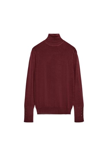 SUÉTER BÁSICO DE TRICÔ LISO - Grená da Zara