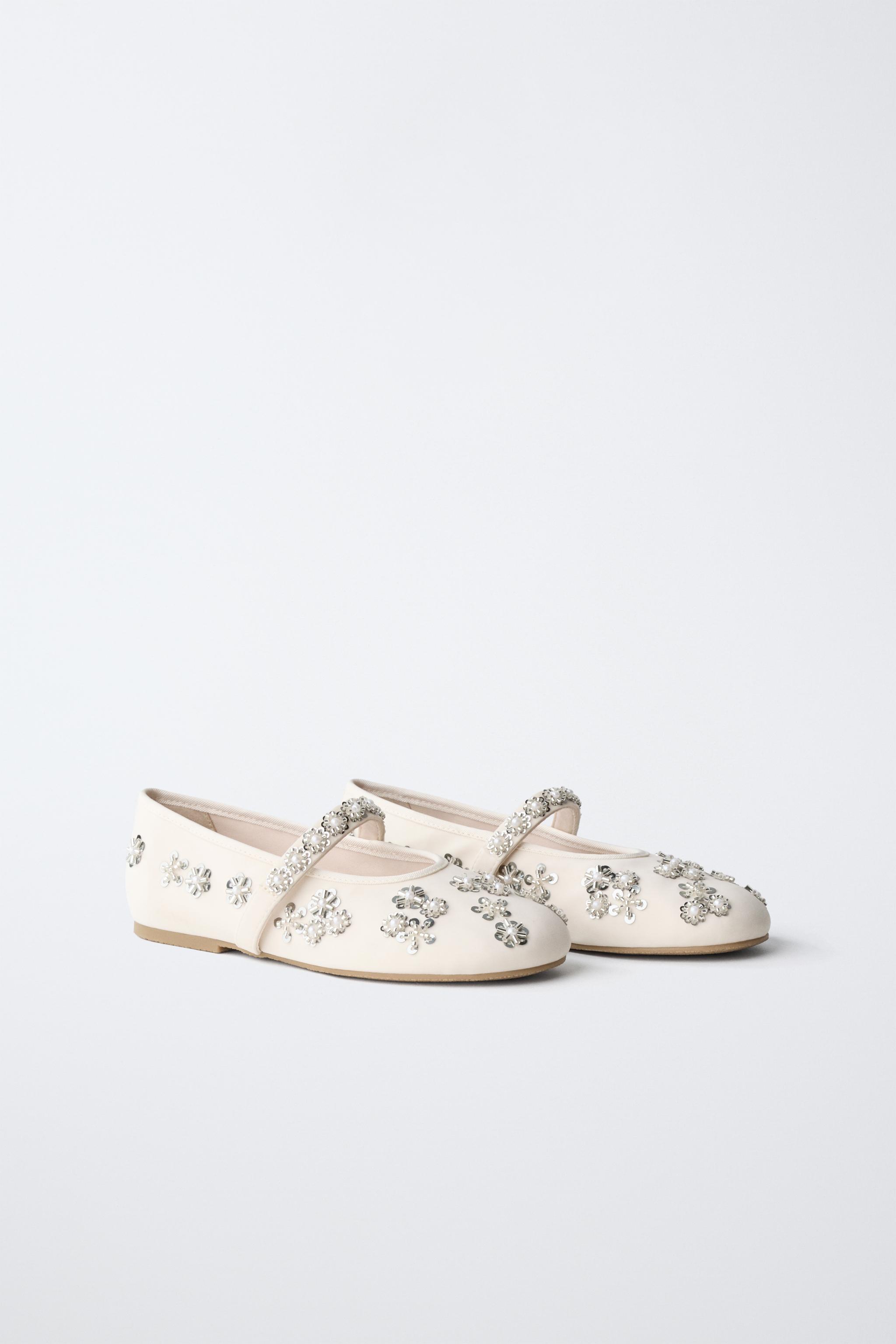 Обувь Zara RHINESTONE BALLET FLATS — фото 2