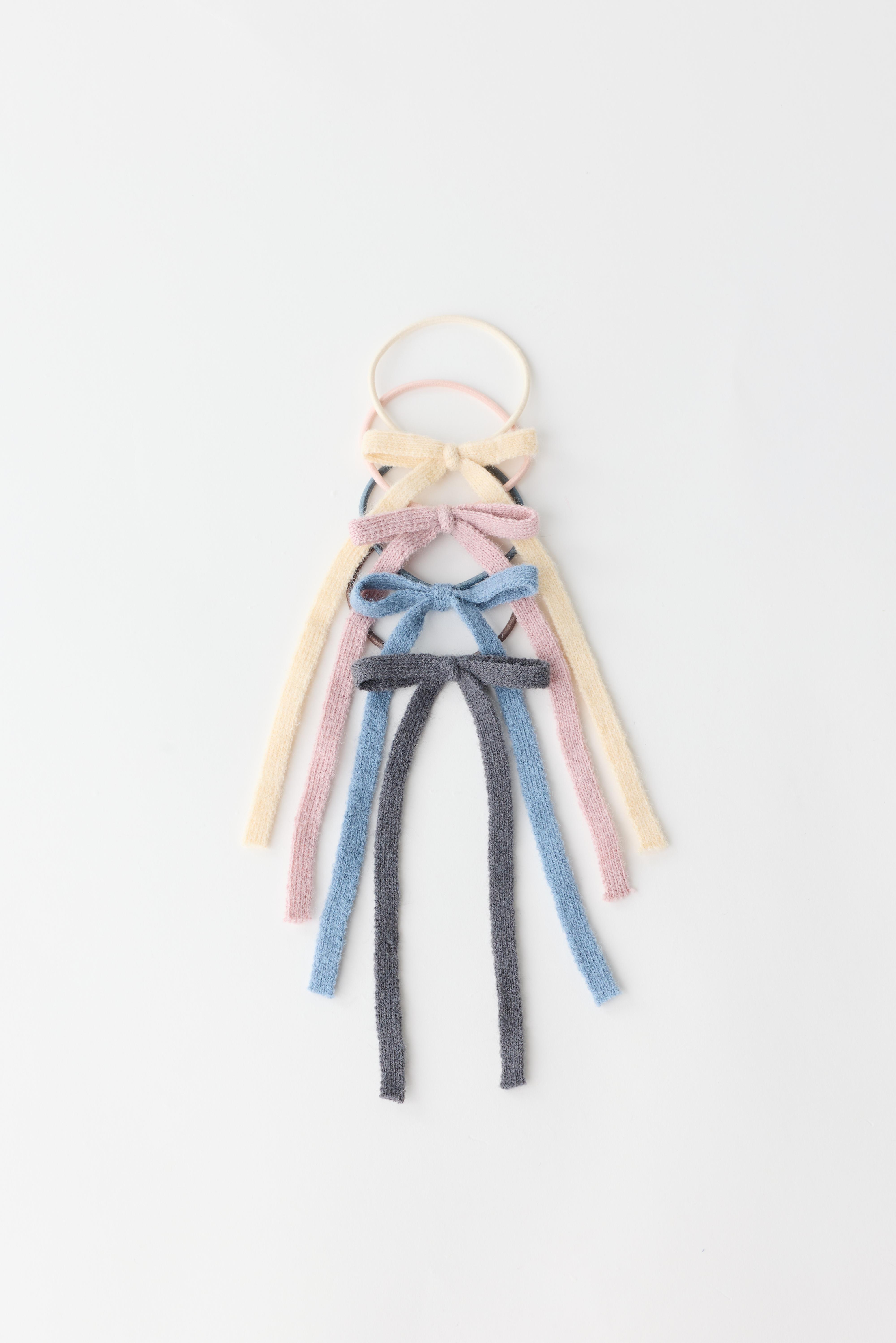 4-PACK KNIT BOW HAIR TIES