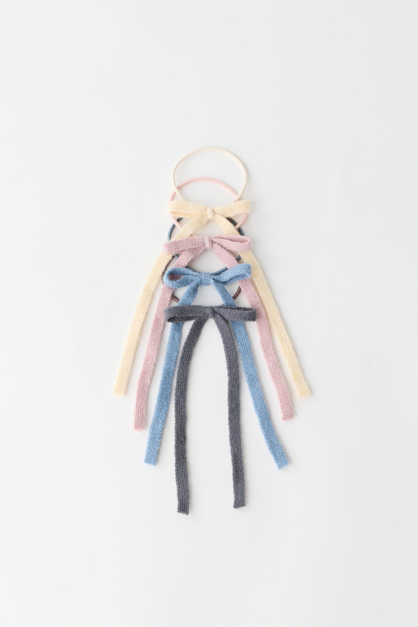 Детские аксессуары для волос Zara 4-PACK Knit Bow Hair Ties, цвет: Pinks — фото 4