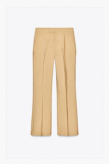 Zara ZW COLLECTION STRAIGHT LEG PANTS - Golden