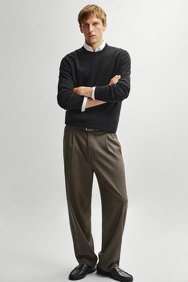 Knit 100% cashmere round neck sweater — Black 1
