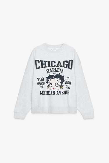 SWEATSHIRT WITH BETTY BOOP© PRINT - Grey marl by Zara