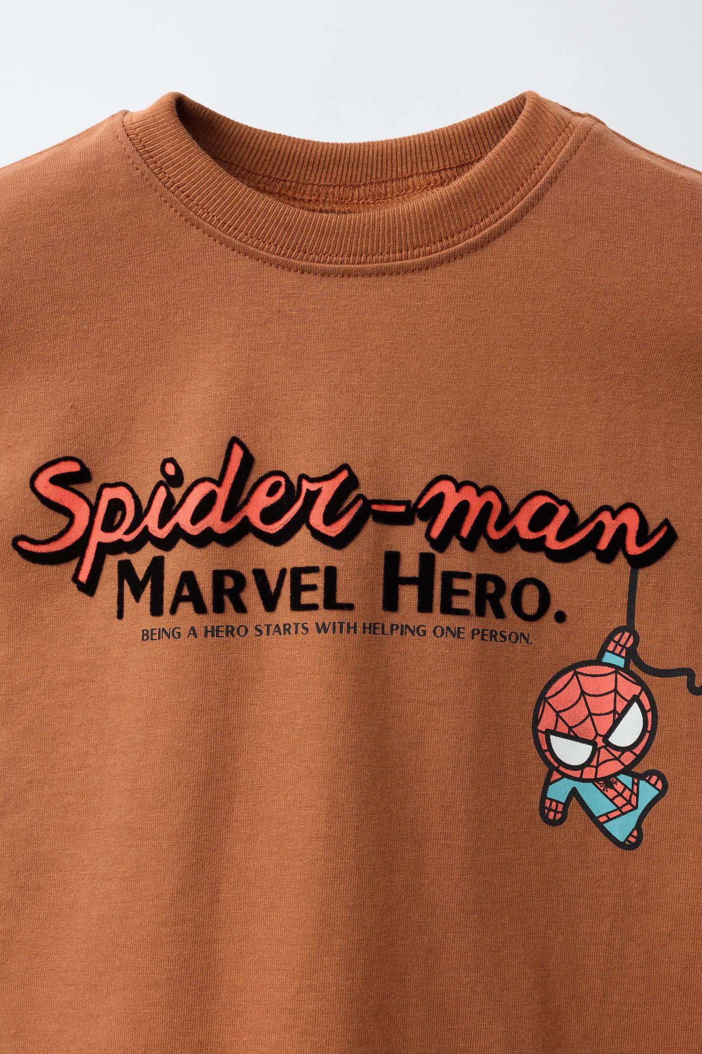 Детская футболка Zara Spider-Man © Marvel Print, цвет: Светлый коричневый — фото 3