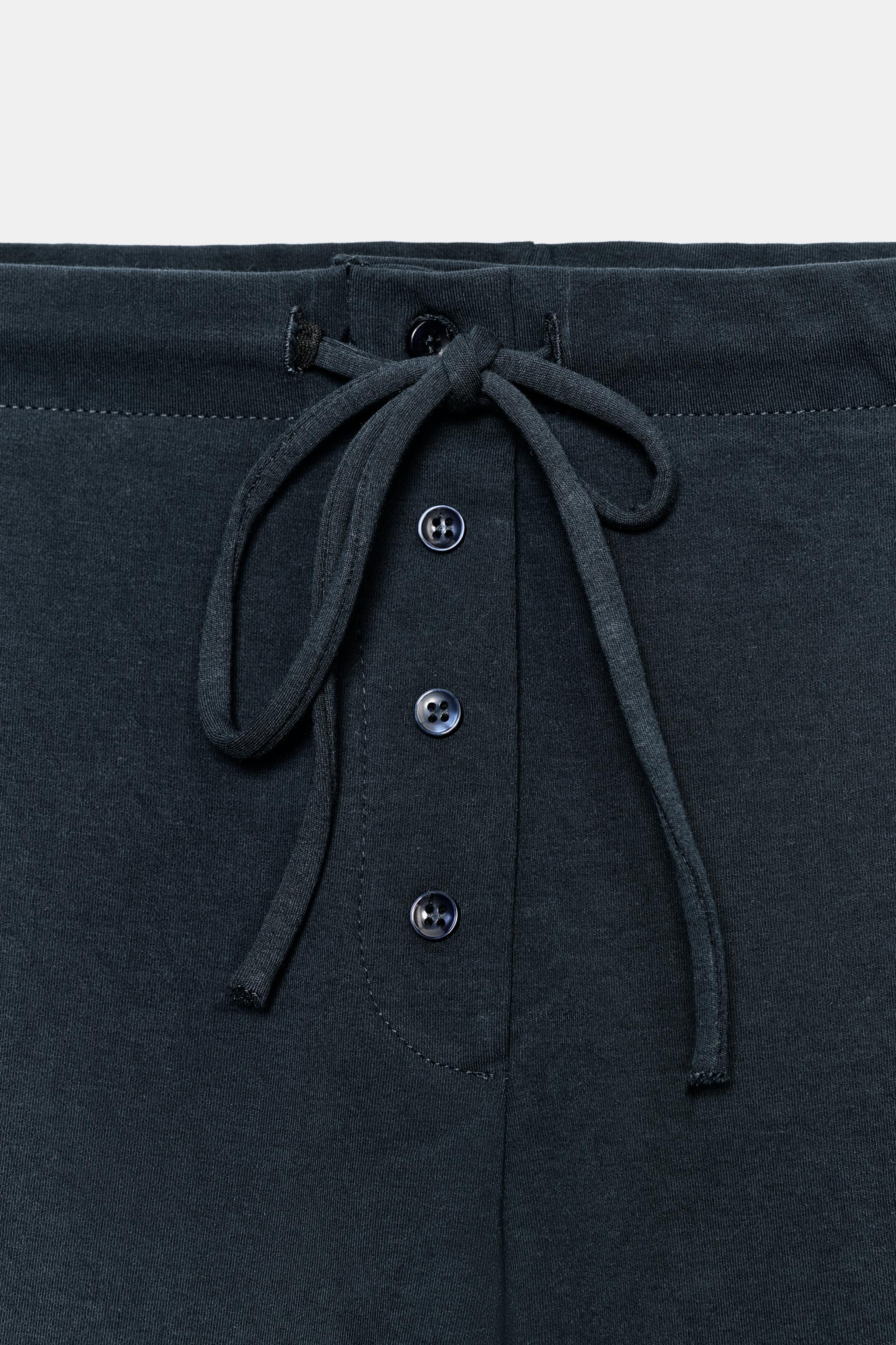 Zara INTERLOCK CARROT FIT PANTOLON görsel 7