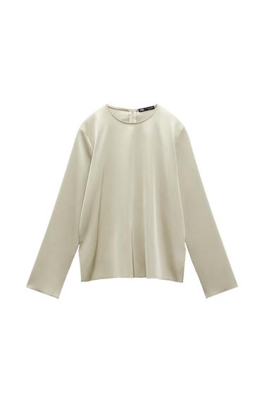 SATIN TOP WITH SLITS