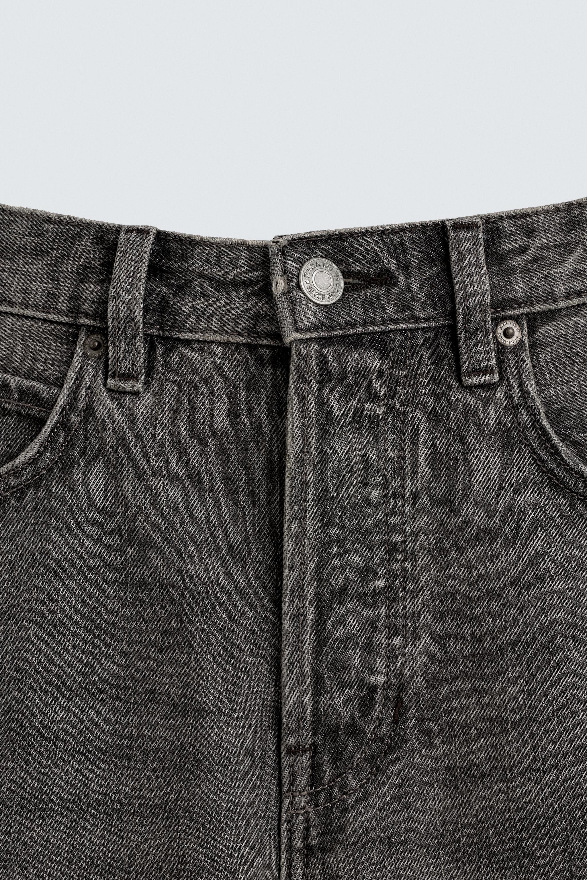 Jean Slim Fit Zara Noir Avec Rayures Latérales En Velours - Taille 40, Occasion Très Bon état