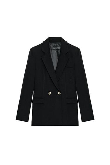 DOUBLE-BREASTED BUTTONED BLAZER - Black by Zara
