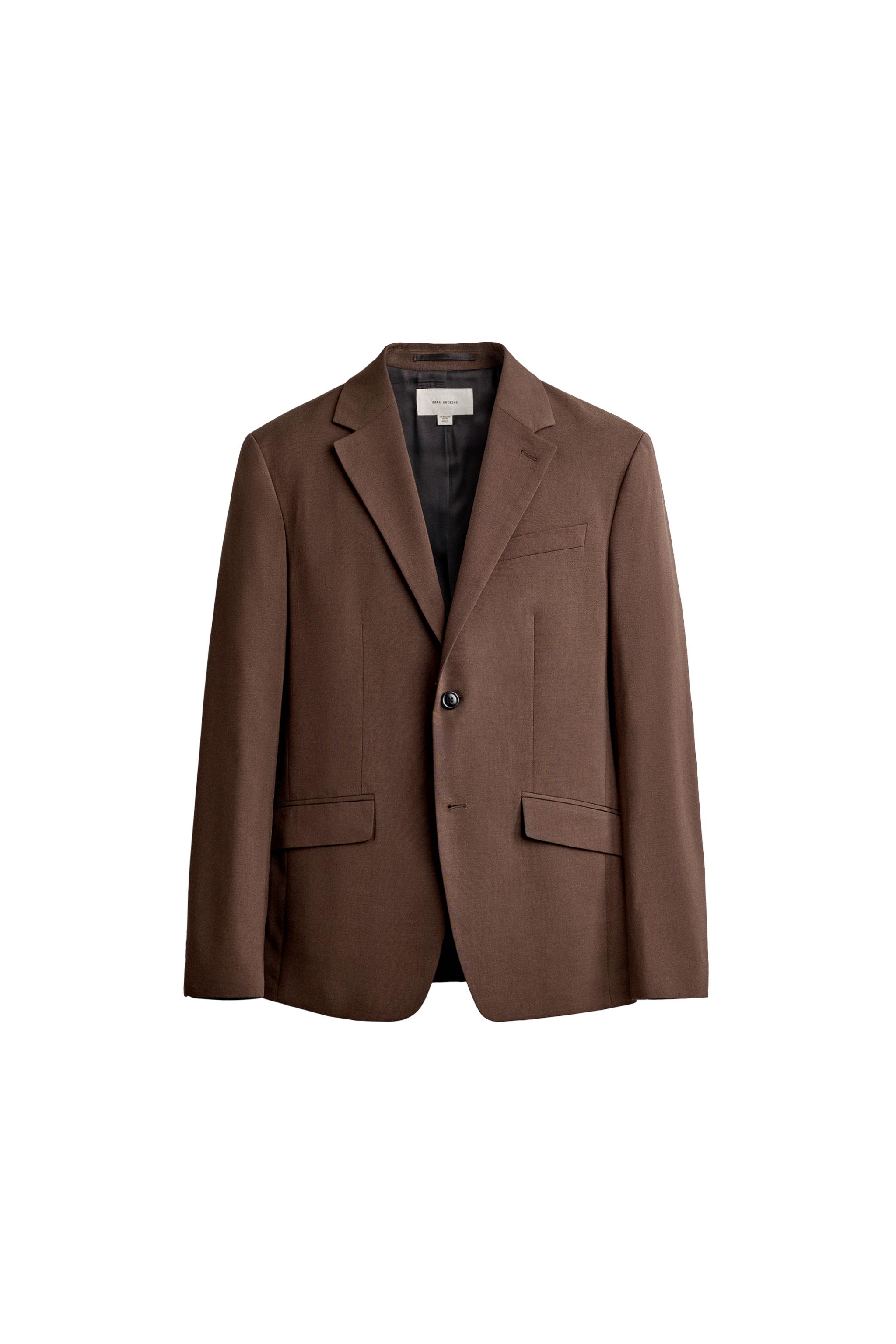 レギュラーフィット スーツブレザー - ブラウン | ZARA Japan / 日本