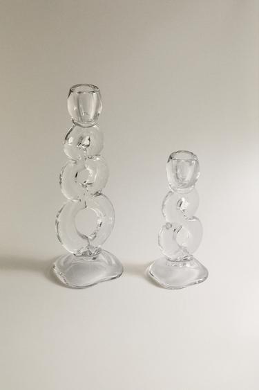 SPHERE DESIGN GLASS CANDLE HOLDER - Transparent by Zara - Image 1