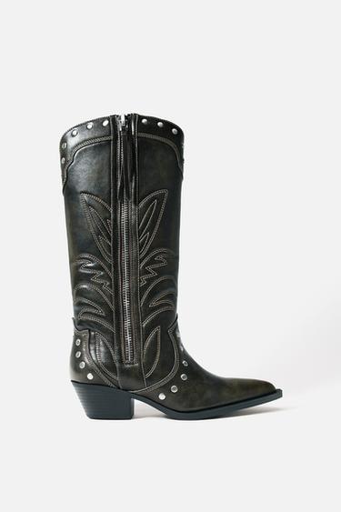 BOTA TACHAS COWBOY - Marrón de Zara