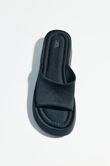 CHUNKY SANDALEN AUS SATIN - Schwarz von Zara