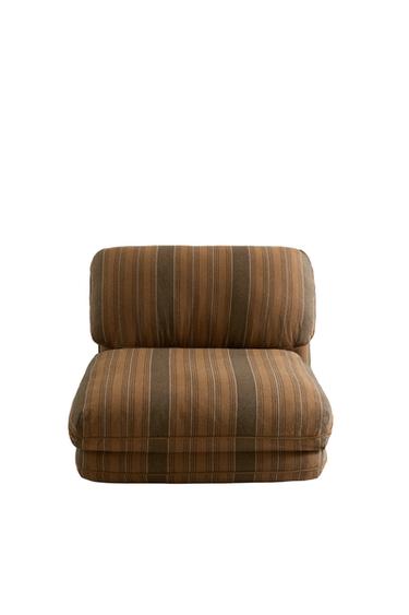 STRIPED INDIVIDUAL FOLDING ARMCHAIR - dark russet by Zara