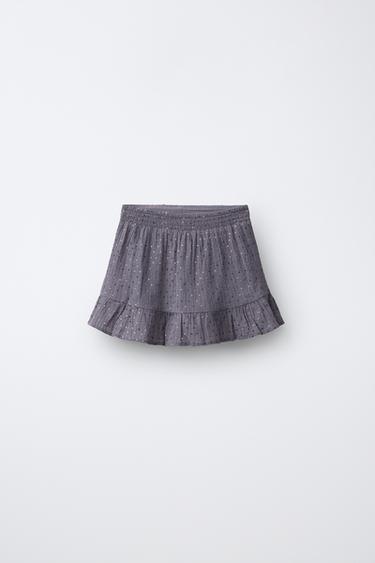 JUPE DRAPÉE À PAILLETTES - Gris anthracite de Zara - Image 1