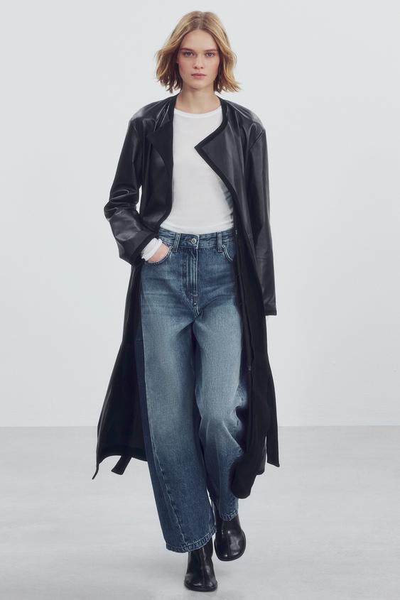Zara ZW COLLECTION MID-RISE BALLOON JEANS - Blue - Image 0