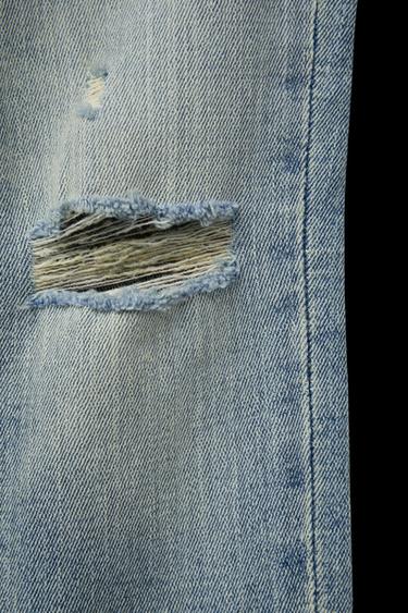 RIPPED SKINNY JEANS - Blue / Green by Zara