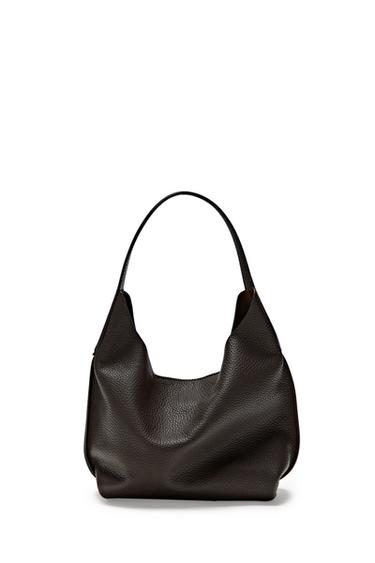 Bolso mini de hombro piel napa - Marrón de Zara