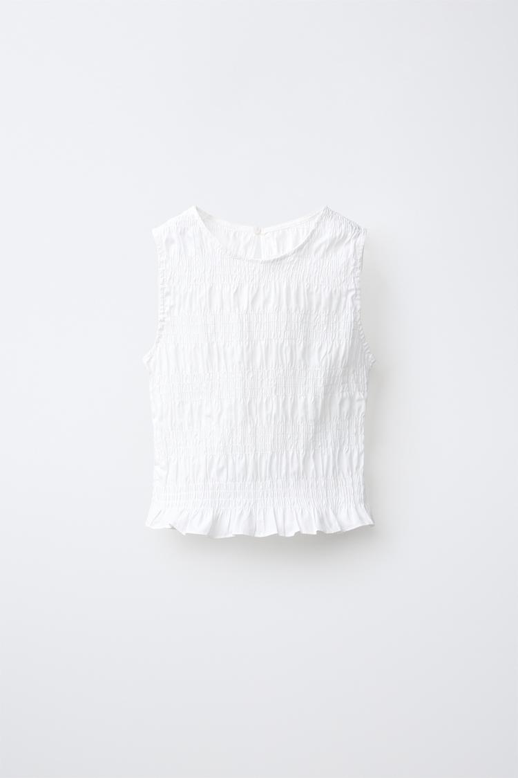 Pack de camisa a rayas y top fruncido con apliques de cuentas 4
