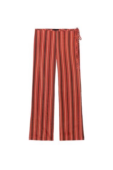 PANTALÓN FLUIDO RAYAS - Rojos de Zara
