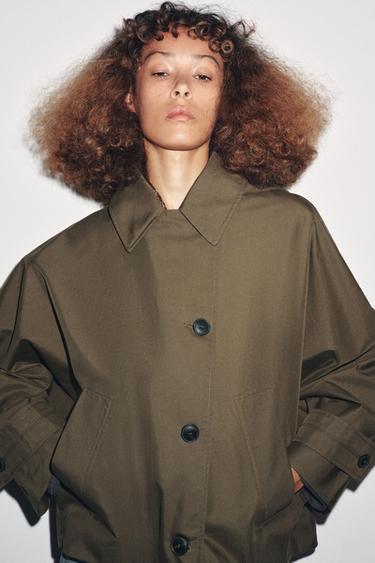 TRENCH DÉPERLANT ZW COLLECTION - Kaki clair de Zara - Image 1