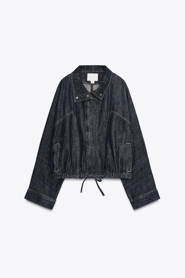 TRF BATWING SLEEVE DENIM JACKET - Dark indigo by Zara - Image 6