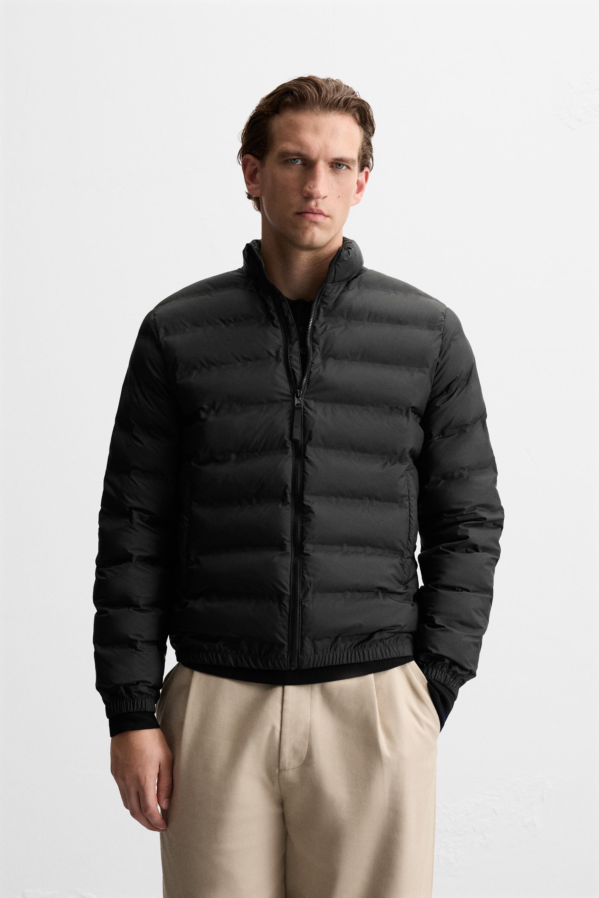 Black padded jacket zara best sale