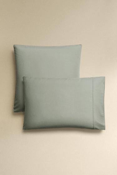 PERCALE PILLOWCASE (300 THREAD COUNT) - Sea green by Zara