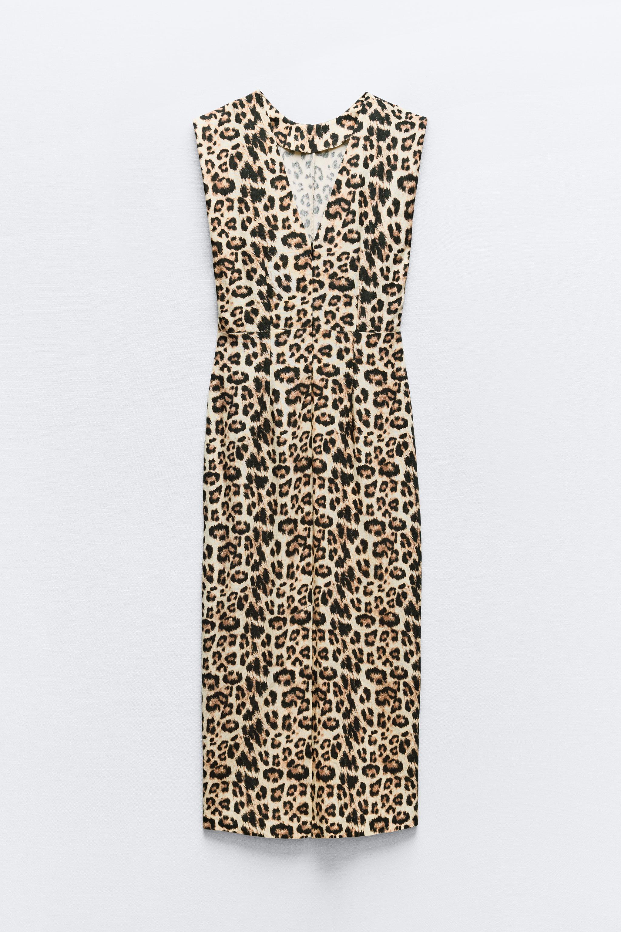 ROBE MI-LONGUE AVEC CEINTURE DRAPÉE - Leopard | ZARA France