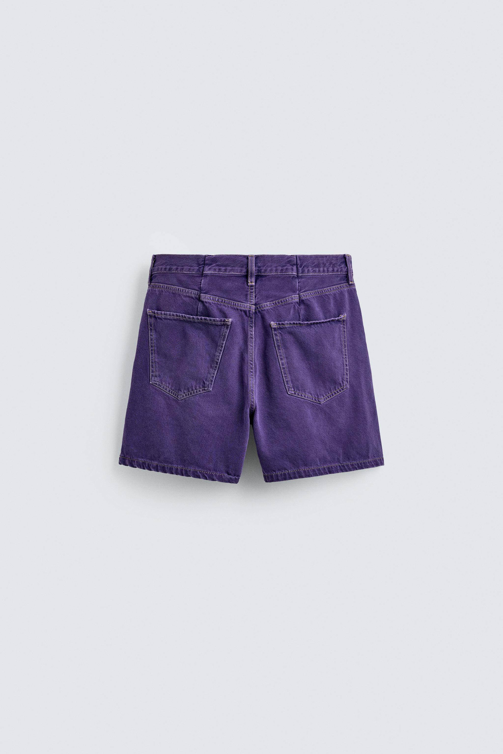 RELAXED FIT COLOR DENIM SHORTS