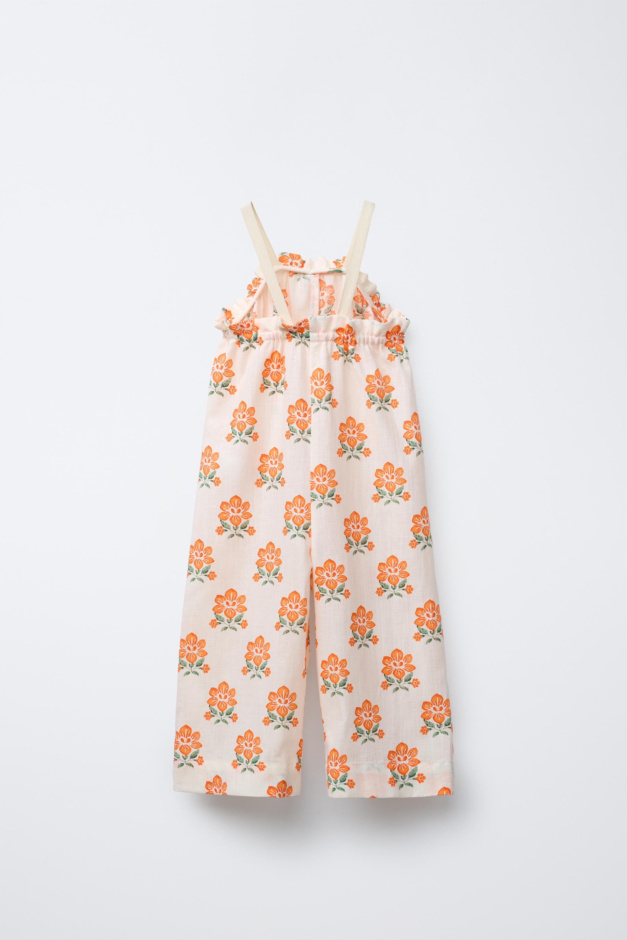 FLORAL LINEN JUMPSUIT - Ecru | ZARA United States