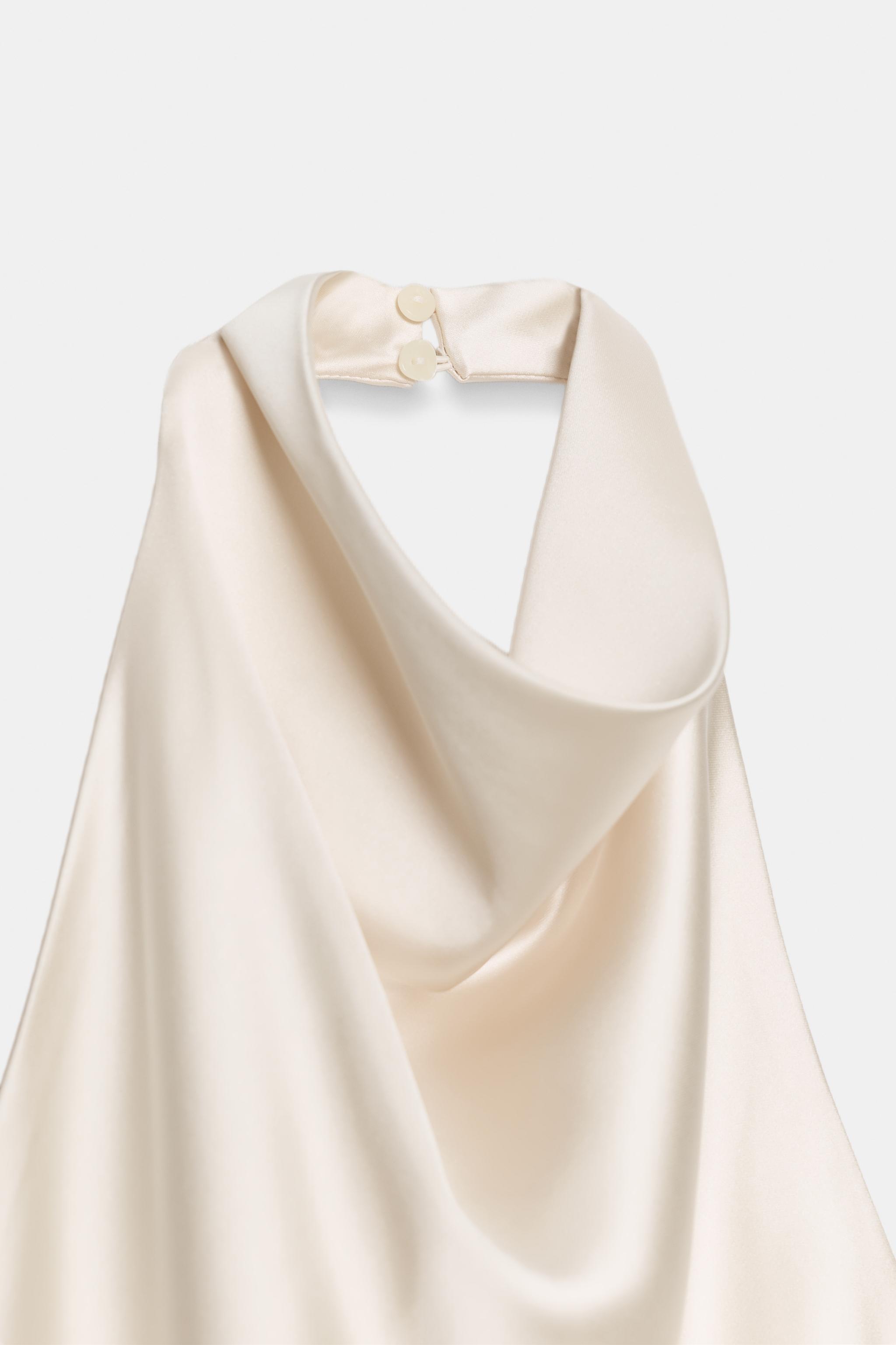 SATIN EFFECT HALTER TOP