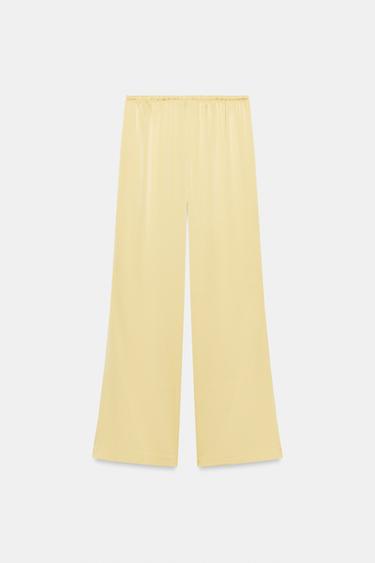 SATIN TROUSERS WITH DRAWSTRINGS - Yellow by Zara - Image 7