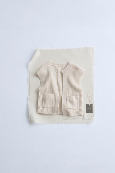 ZARA TIMELESZ - WOOL KNIT VEST - Mid-ecru by Zara - Image 0