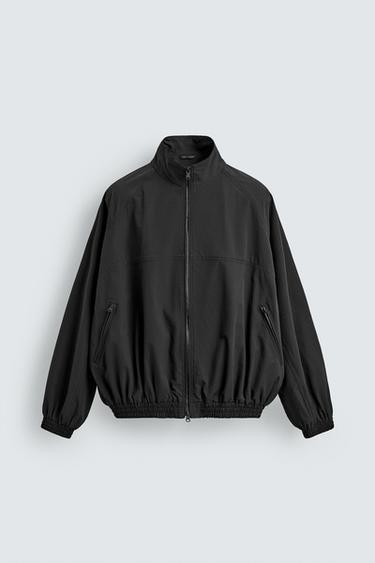 リラックスフィットテクスチャー素材ジャケットブラックZaraのリラックスフィットテクスチャー素材ジャケット - ブラック 