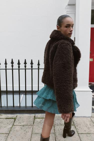 VESTE EFFET MOUTON - Marron de Zara - Image 4