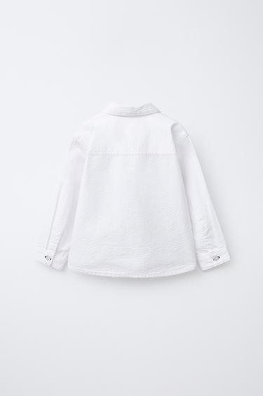 BASIC SEERSUCKER SHIRT - White by Zara - Image 1