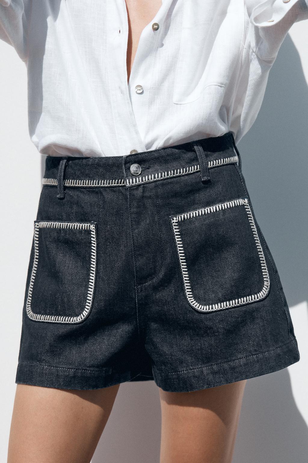 Thumbnail image for Z1975 DENIM SHORTS WITH EMBROIDERY STITCHING