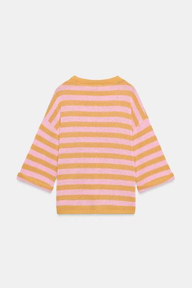 STRIPED KNIT TOP - Orange by Zara - Image 4