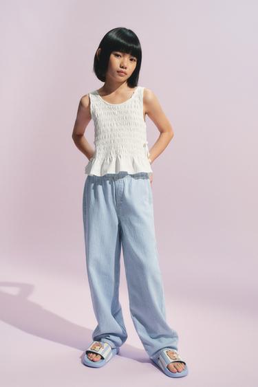 Zara 彈性綁帶上衣 - 白色